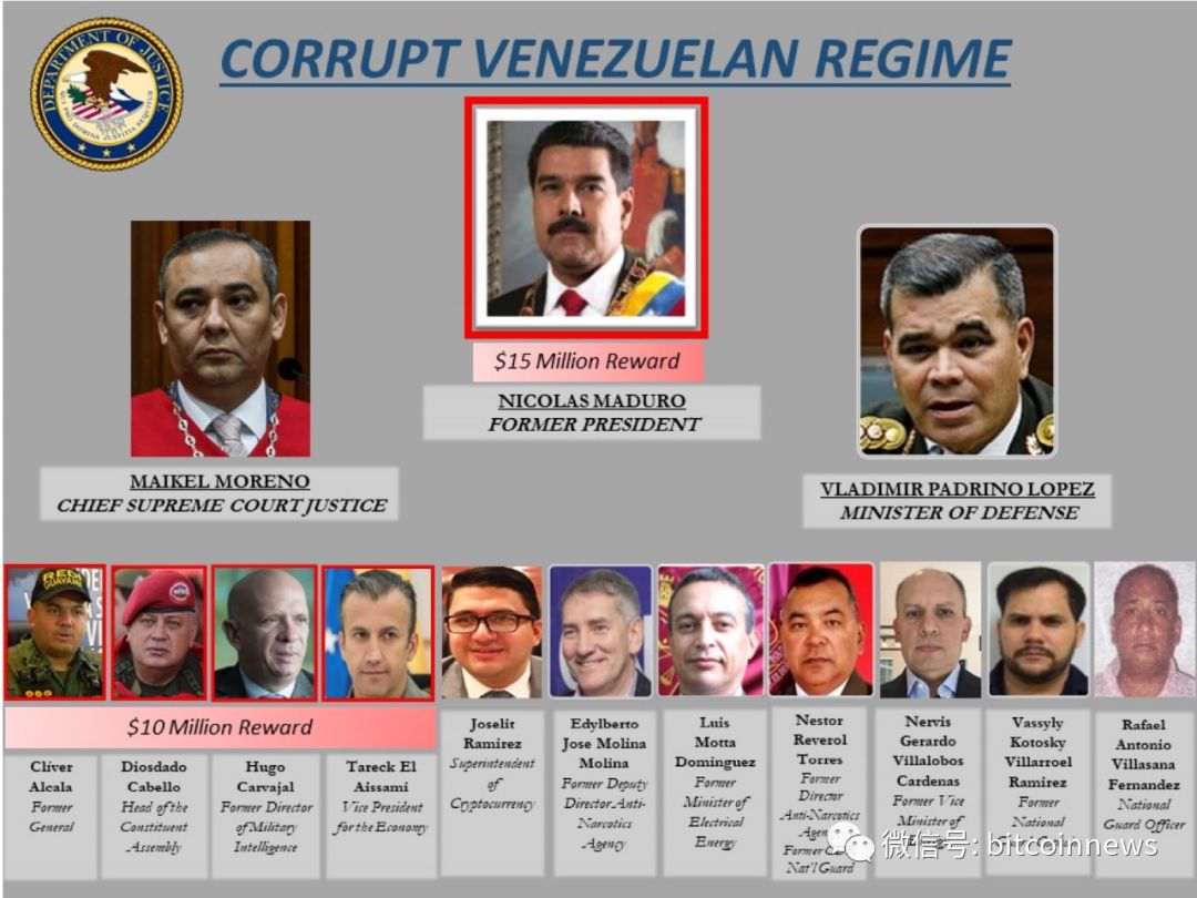 美国司法部质控委内瑞拉总统利用加密货币隐藏非法毒品交易