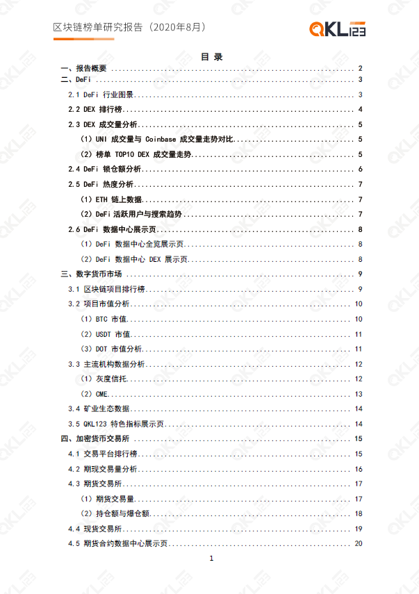 DeFi 生态百花齐放，区块链榜单研究报告（2020年8月）