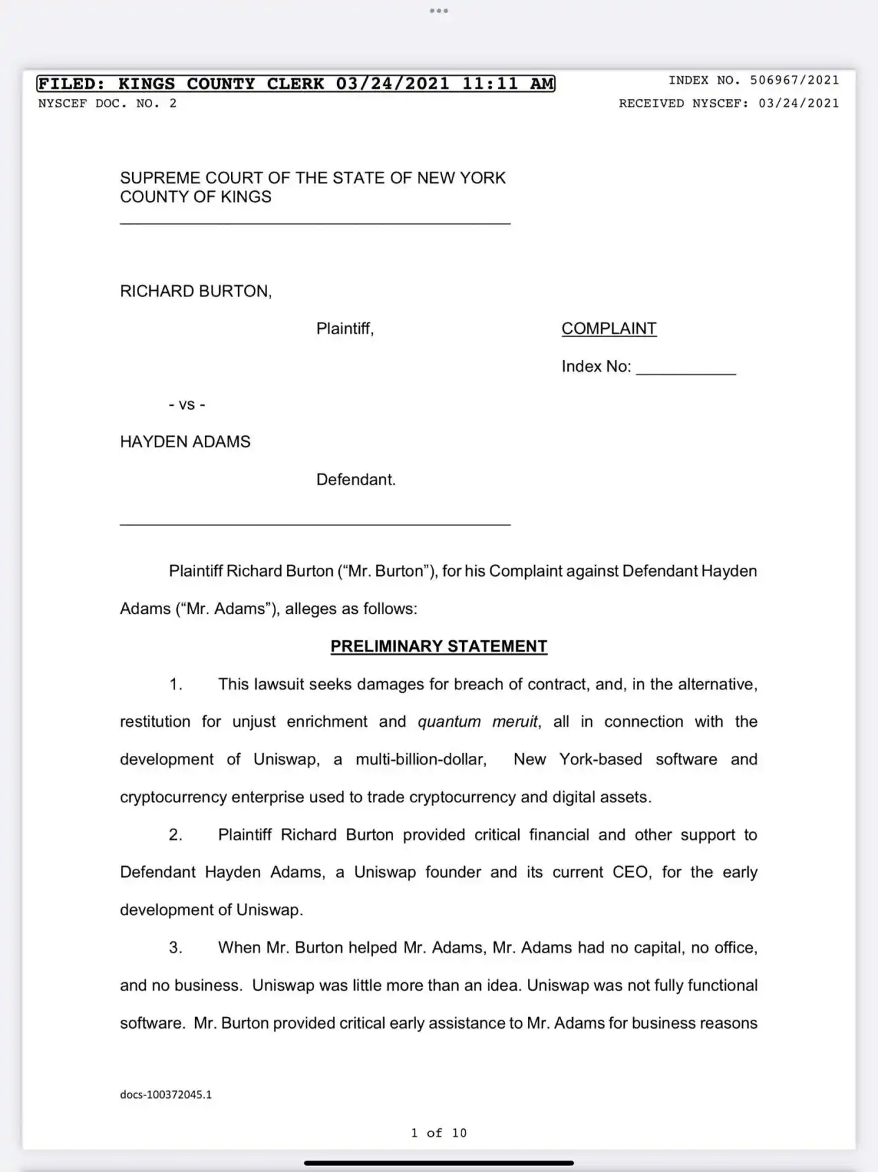 Uniswap 早期支持者和创始人 Hayden 因钱「开撕」，到底谁在说谎？