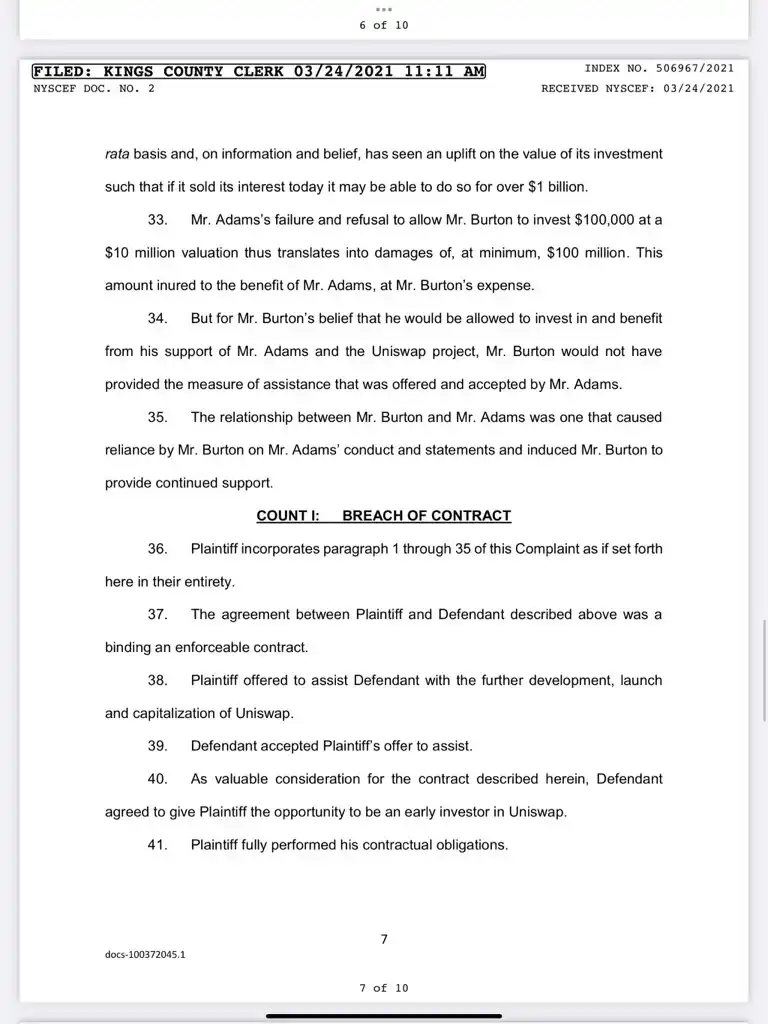 Uniswap 早期支持者和创始人 Hayden 因钱「开撕」，到底谁在说谎？